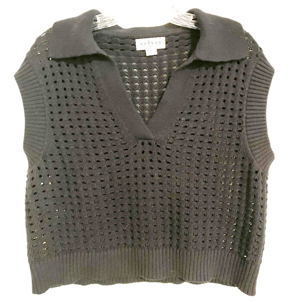Open-weave polo sweater vest NWOT